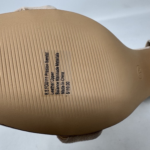 Draper James Preston Sandal Natural Size 8.5 Ankle Strap Block Heel - Picture 5 of 9